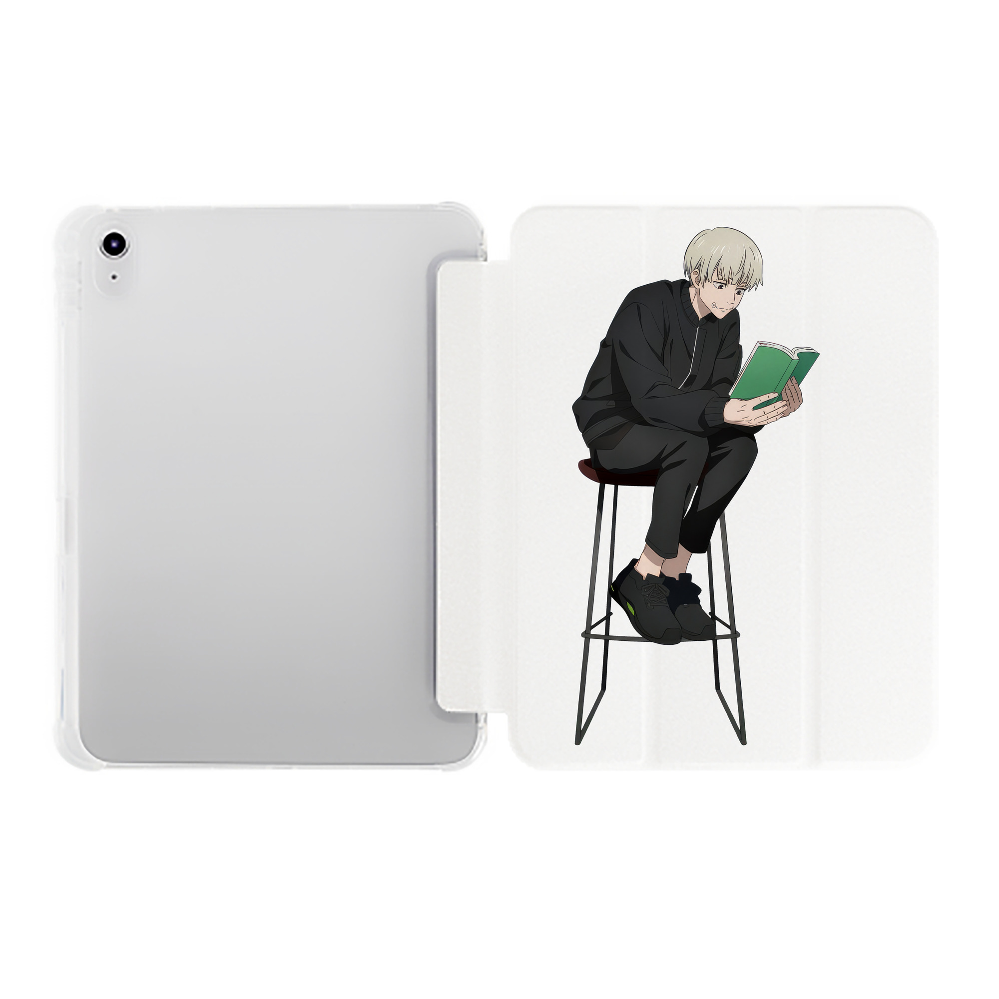 （画像用） 呪術廻戦 Jujutsu Kaisen IPad ケース ペン収納付き 三つ折りスタンド PUレザー×シリコン 対応機種9.5/10.5/10.9インチ